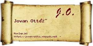 Jovan Ottó névjegykártya